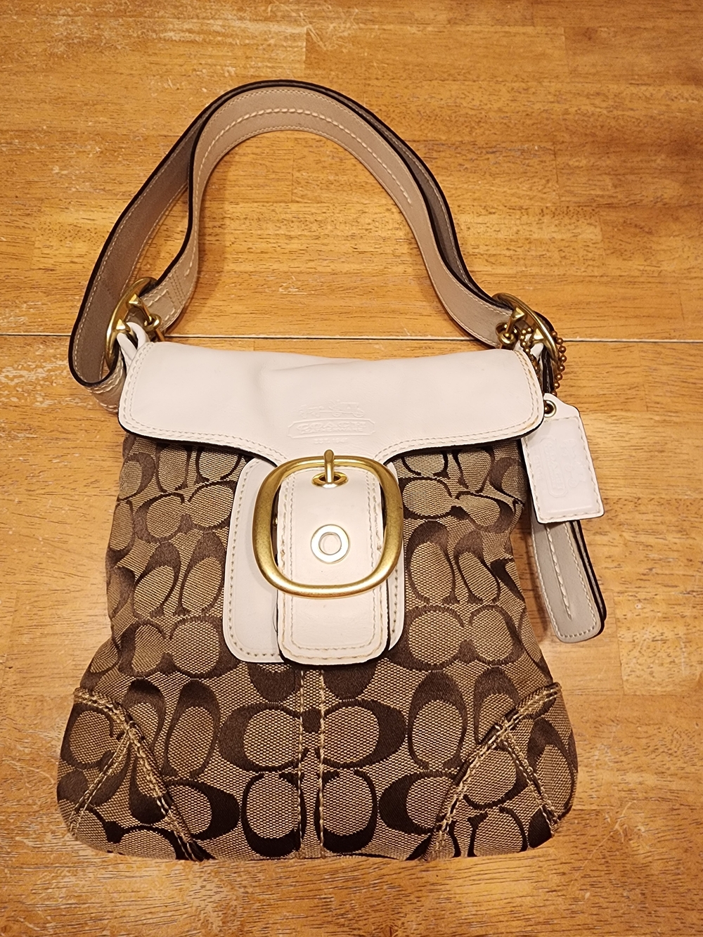 2007 Coach Bleecker Legacy Signature Flap Shoulder Bag